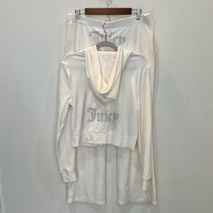 Juicy Couture Velour Bling Tracksuit Beige Women’s Sz L Flare Leg Y2K NWT